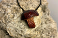 Hand-Carved Mushroom Avocado Pit Pendant AVM-001