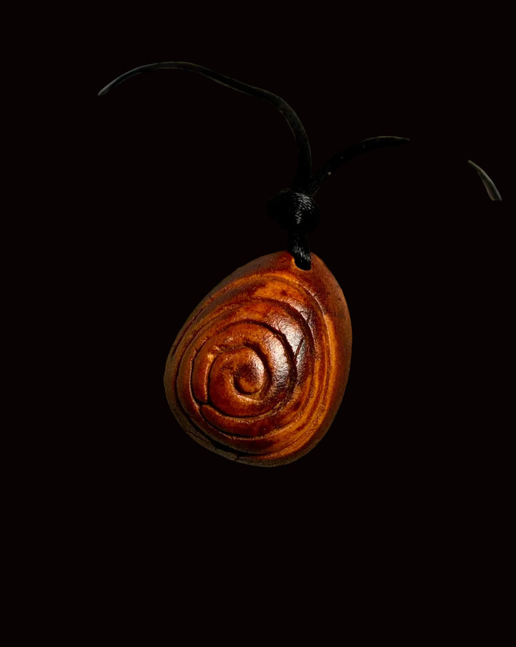 Primitive Series — Ancient Spiral Avocado Pit Pendant AVAS-001
