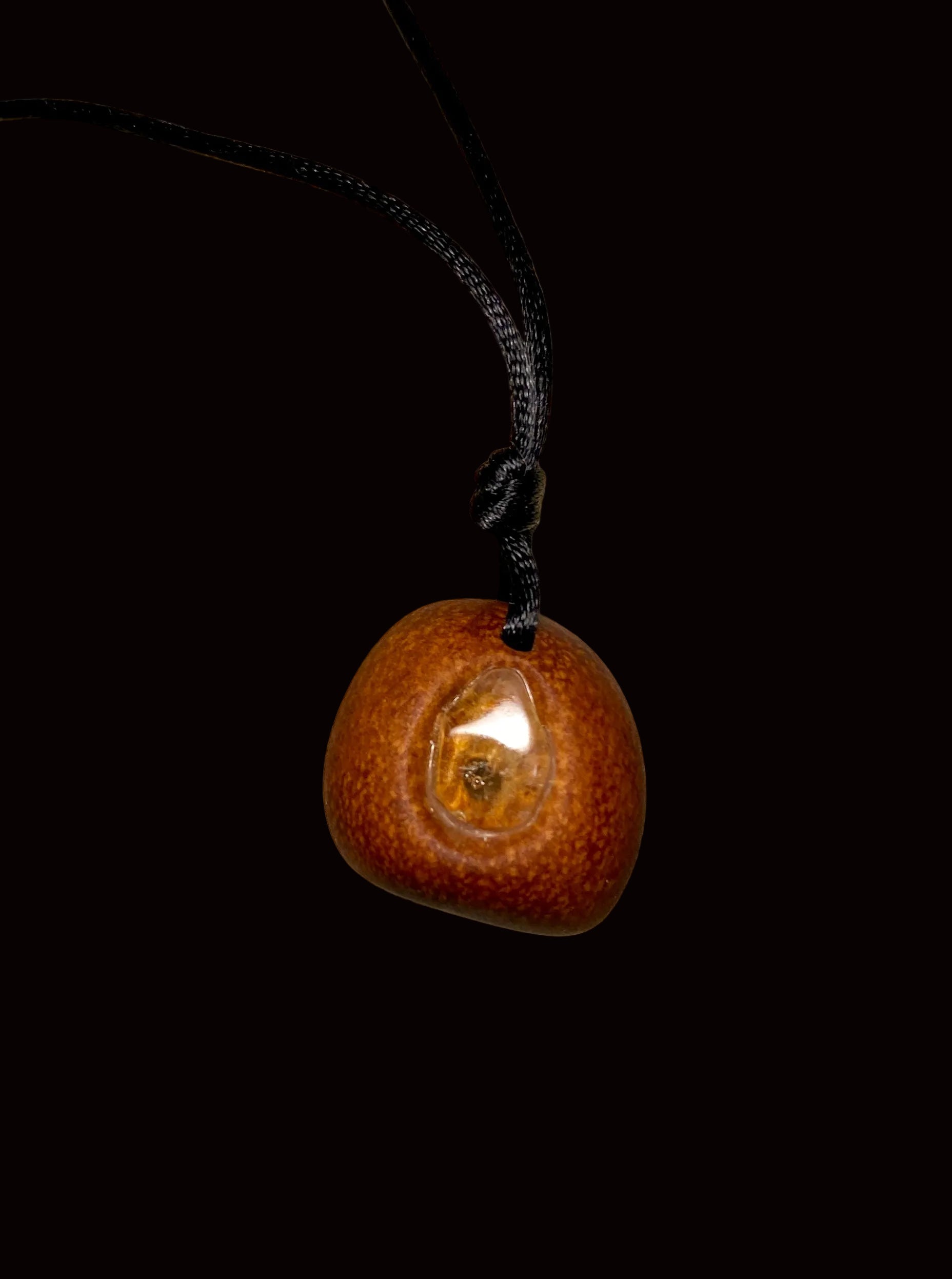 Avocado Pit & Citrine Pendant Necklace AVCT-001