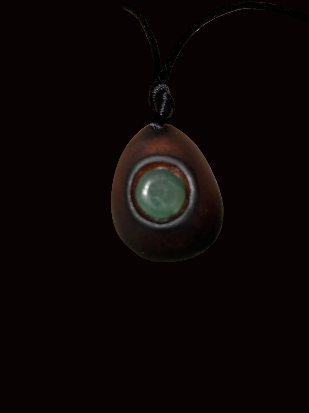 Avocado Pit & Green Aventurine Pendant Necklace AVGA-001