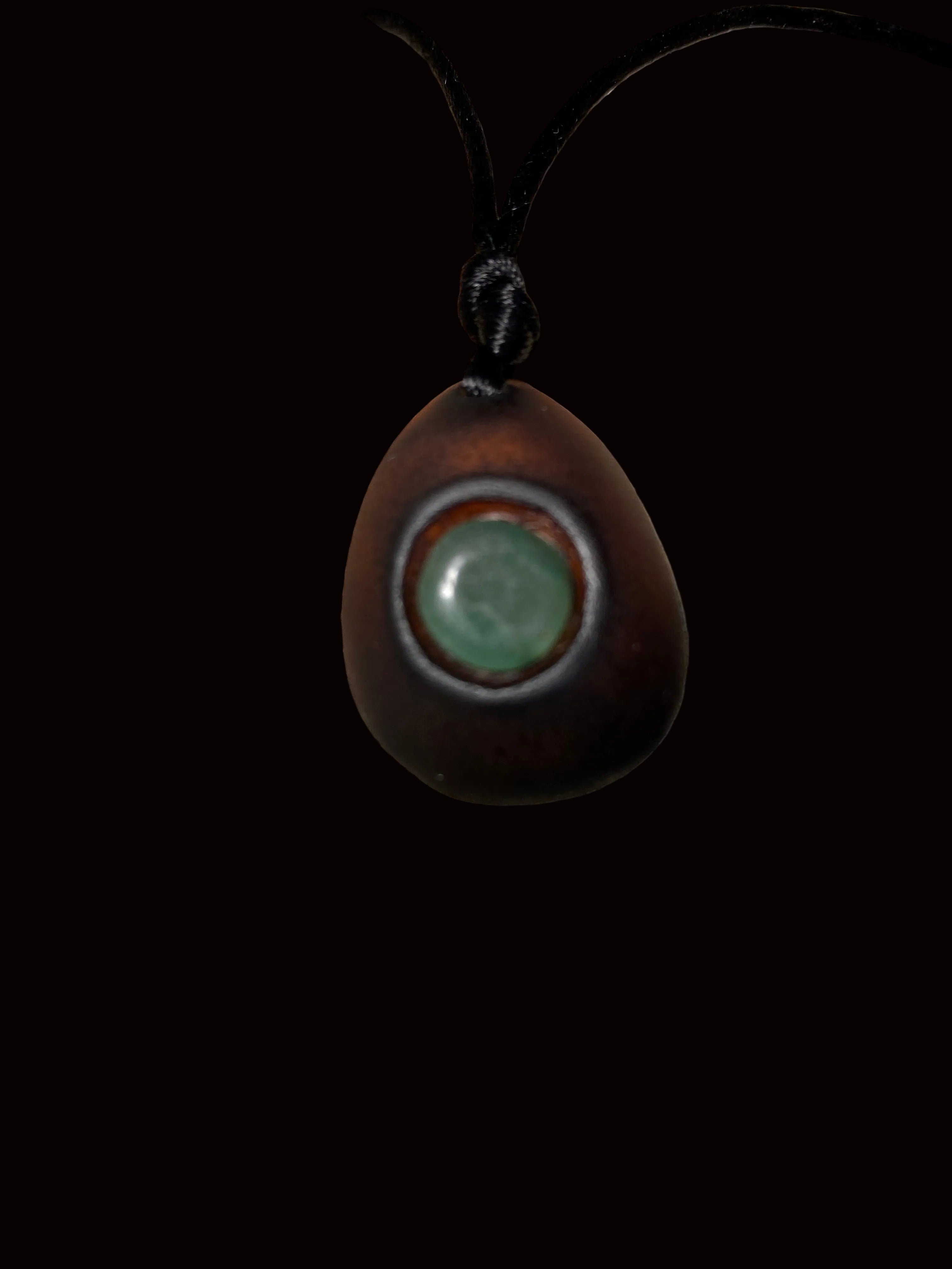 Avocado Pit & Green Aventurine Pendant Necklace AVGA-001