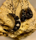 Black Obsidian Crescent Moon Set — Necklace & Earrings BOM-001
