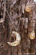 Citrine Crescent Moon Set — Necklace & Earrings CTM-001