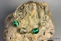 Emerald Green, Frosted Sage & Pearl Glass Memory Wire Bracelet MB-002