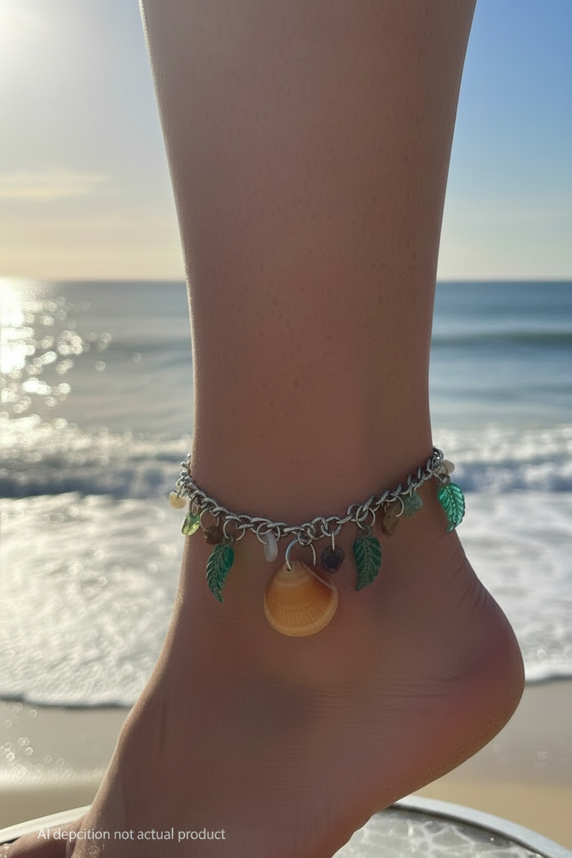 Coastal Shell Charm Anklet CSA-001