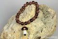 Glass Mushroom Charm Stretch Bracelet — Smoky Mauve & Brown Glass GMB-003