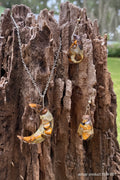 Tiger Eye Crescent Moon Set — Necklace & Earrings TEM-001